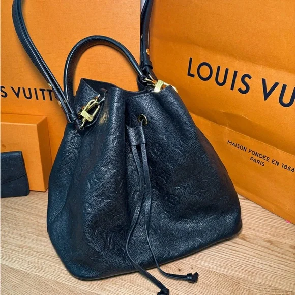 Louis Vuitton Black Embossed Shoulder Bag - Picture 1 of 11